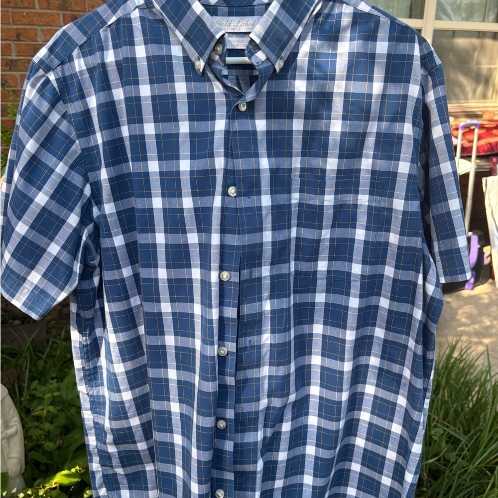 Men's Blue Plaid Shirt